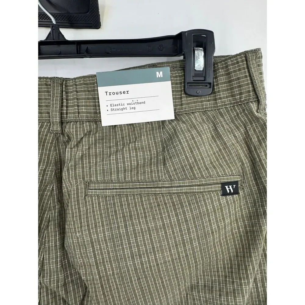 Houston White Mens Plaid Straight Suit Pants Olive Green Trousers Medium